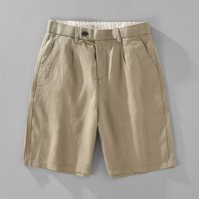 Buddha Stones Pantaloncini da uomo estivi casual e minimalisti con bottoni, cerniera e tasche. - Legno robusto - US/UK/AU42, EU52 (3XL) - image 15