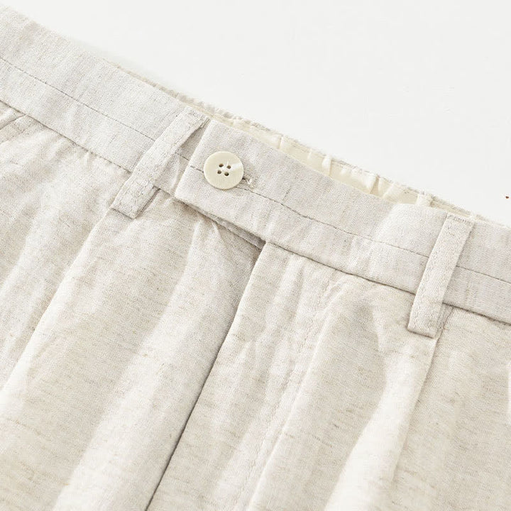 Buddha Stones Pantaloncini da uomo estivi casual e minimalisti con bottoni, cerniera e tasche. - image 3