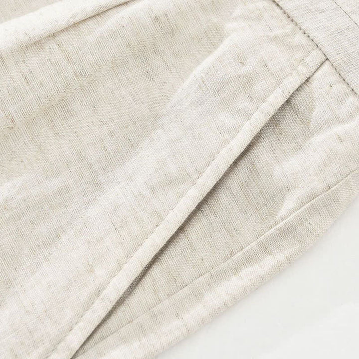 Buddha Stones Pantaloncini da uomo estivi casual e minimalisti con bottoni, cerniera e tasche. - image 10