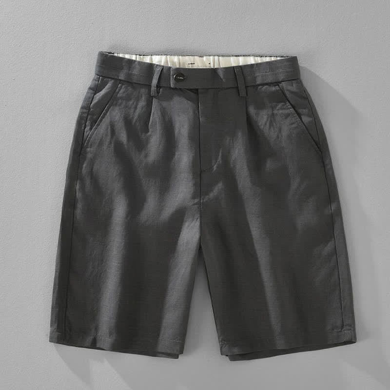 Buddha Stones Pantaloncini da uomo estivi casual e minimalisti con bottoni, cerniera e tasche. - Grigio ardesia scuro - US/UK/AU46, EU56 (5XL) - image 14