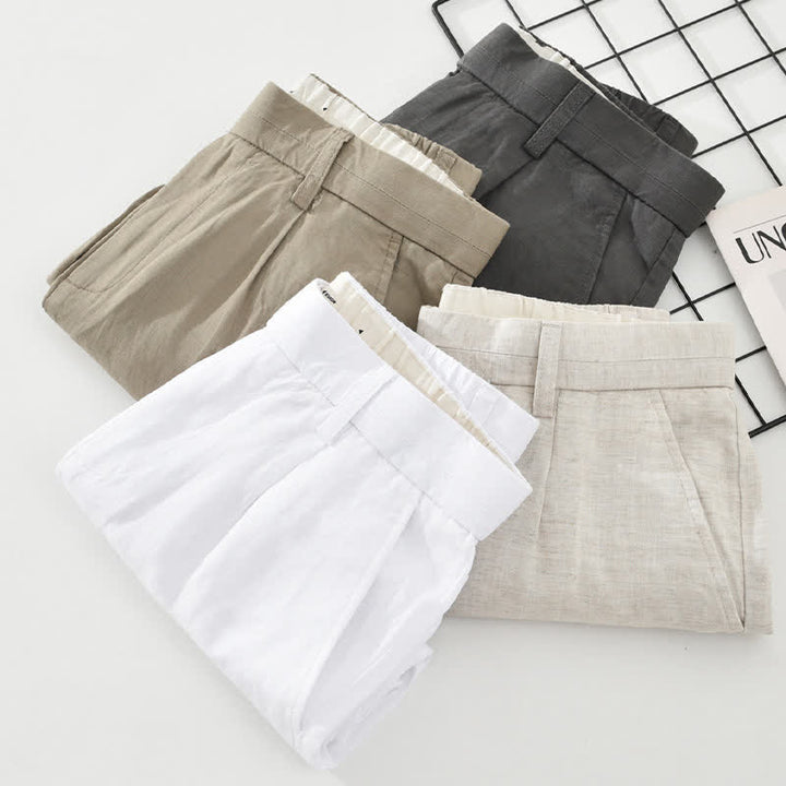 Buddha Stones Pantaloncini da uomo estivi casual e minimalisti con bottoni, cerniera e tasche. - image 18