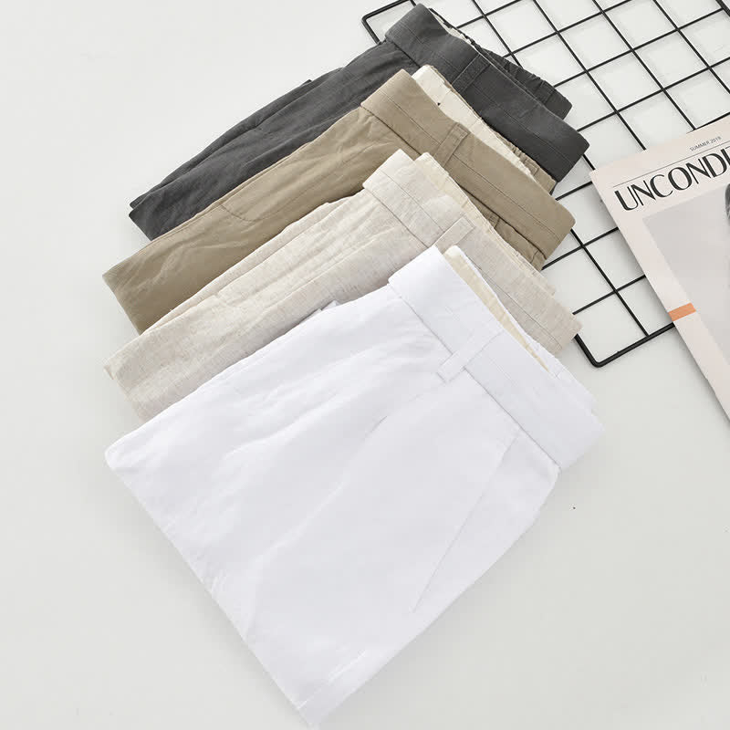 Buddha Stones Pantaloncini da uomo estivi casual e minimalisti con bottoni, cerniera e tasche. - image 17