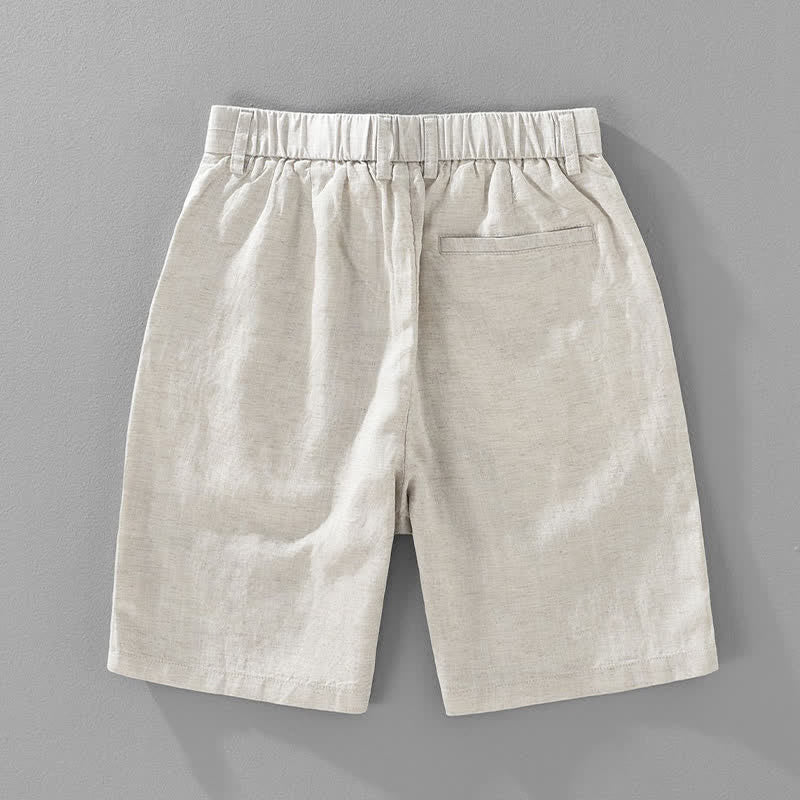 Buddha Stones Pantaloncini da uomo estivi casual e minimalisti con bottoni, cerniera e tasche. - image 1