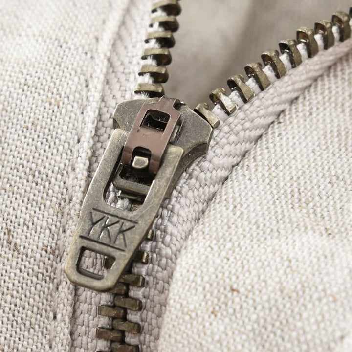 Buddha Stones Pantaloncini da uomo estivi casual e minimalisti con bottoni, cerniera e tasche. - image 5
