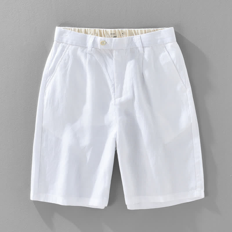 Buddha Stones Pantaloncini da uomo estivi casual e minimalisti con bottoni, cerniera e tasche. - Bianco - US/UK/AU46, EU56 (5XL) - image 16