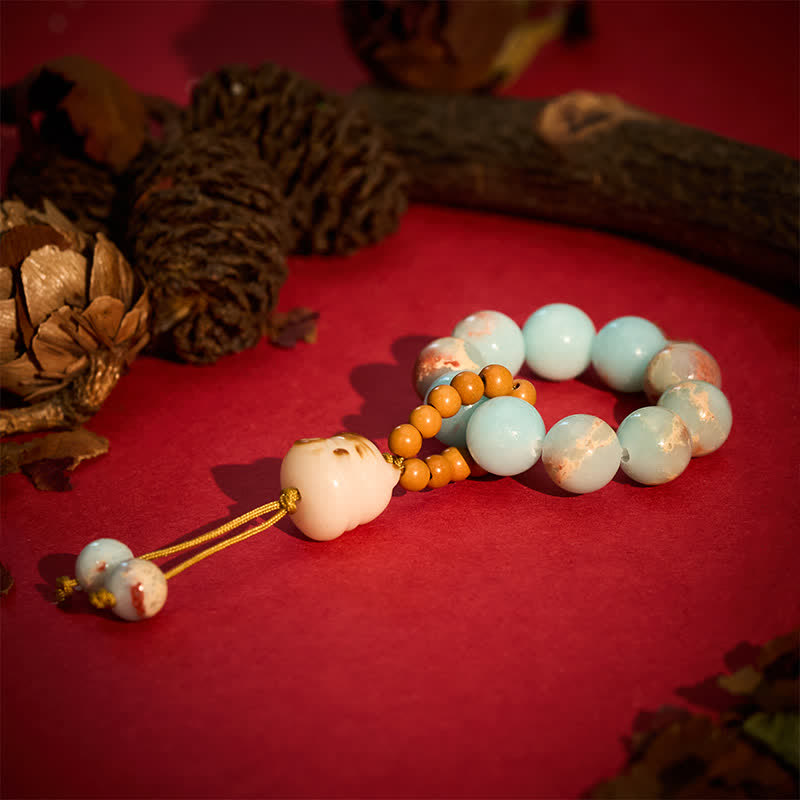 Buddha Stones Decorazioni tattili per la meditazione con perline a forma di gatto portafortuna, grigliate su carbone di pietra Shoushan. - image 7