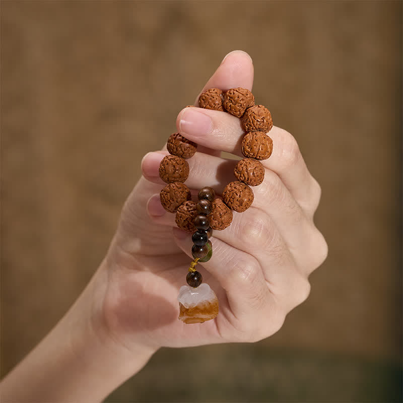 Buddha Stones Ciondolo a forma di leone Bodhi con semi di Vajra, grigliato sul carbone, perline tattili per la meditazione, decorazioni. - image 3
