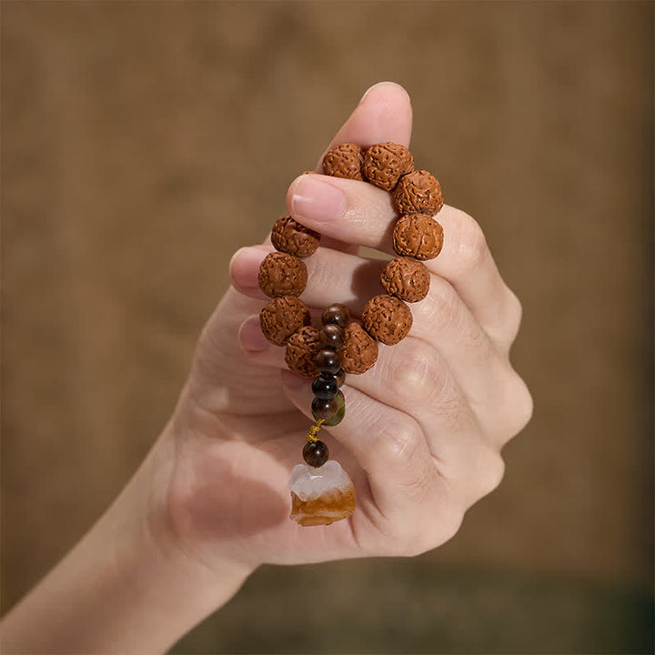 Buddha Stones Ciondolo a forma di leone Bodhi con semi di Vajra, grigliato sul carbone, perline tattili per la meditazione, decorazioni. - image 3
