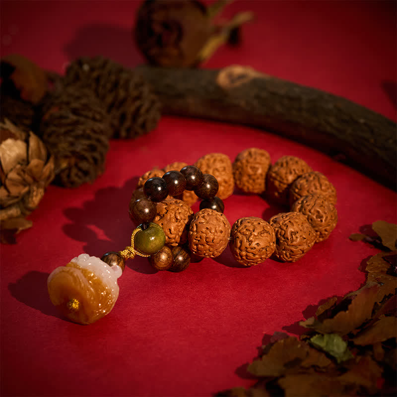 Buddha Stones Ciondolo a forma di leone Bodhi con semi di Vajra, grigliato sul carbone, perline tattili per la meditazione, decorazioni. - image 2