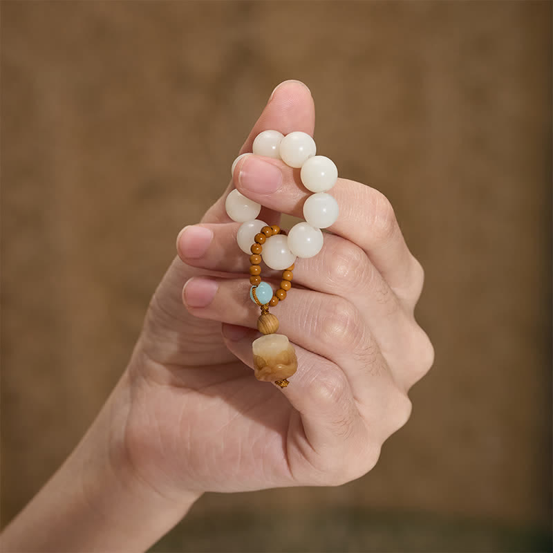 Buddha Stones Ciondolo a forma di leone Bodhi con semi di Vajra, grigliato sul carbone, perline tattili per la meditazione, decorazioni. - image 9