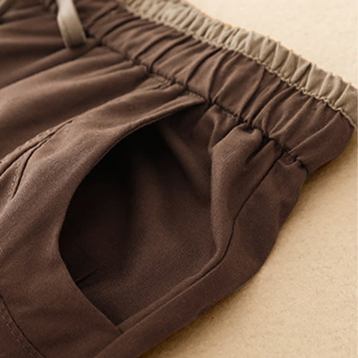 Buddha Stones Pantaloni corti estivi casual minimalisti con coulisse, tinta unita, da donna, affusolati con tasca - image 17