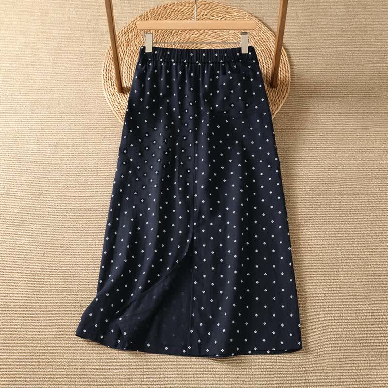 Buddha Stones Gonne estive casual da donna a pois vintage con tasche - image 6