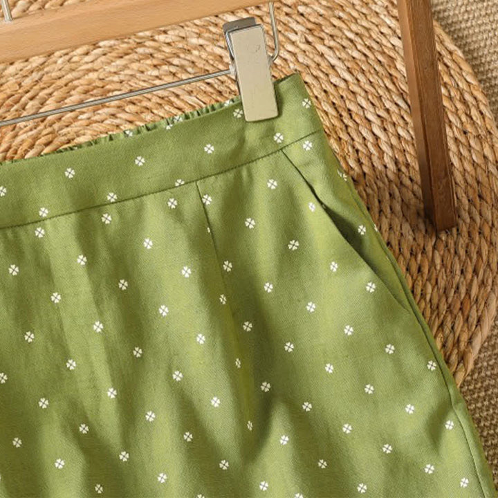 Buddha Stones Gonne estive casual da donna a pois vintage con tasche - image 3