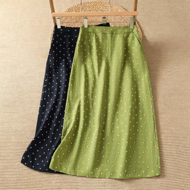 Buddha Stones Gonne estive casual da donna a pois vintage con tasche - image 10
