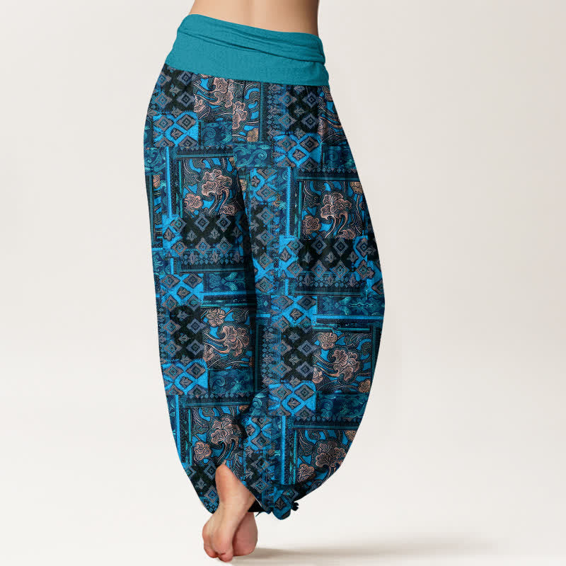 Buddha Stones Pantaloni harem da donna in puro cotone con motivo geometrico bohémien e vita elasticizzata. - image 10
