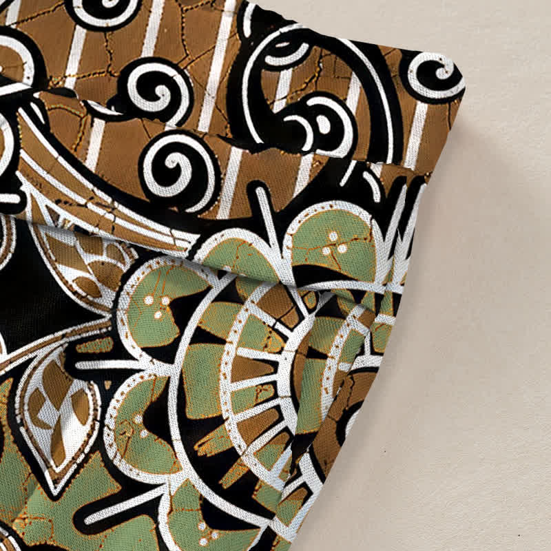 Buddha Stones Pantaloni da donna in cotone e lino con elastico in vita e gamba larga, fantasia mandala bohémien, con tasche. - image 3