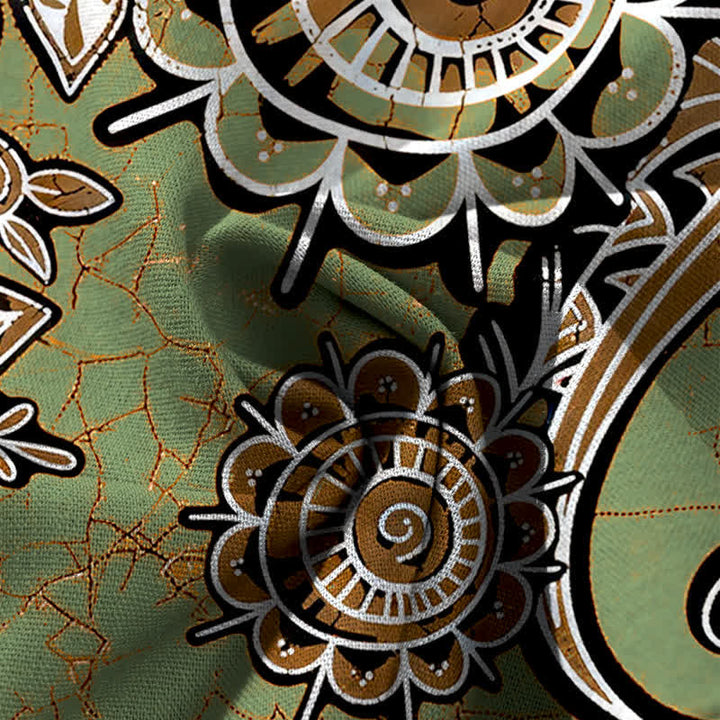 Buddha Stones Pantaloni da donna in cotone e lino con elastico in vita e gamba larga, fantasia mandala bohémien, con tasche. - image 4