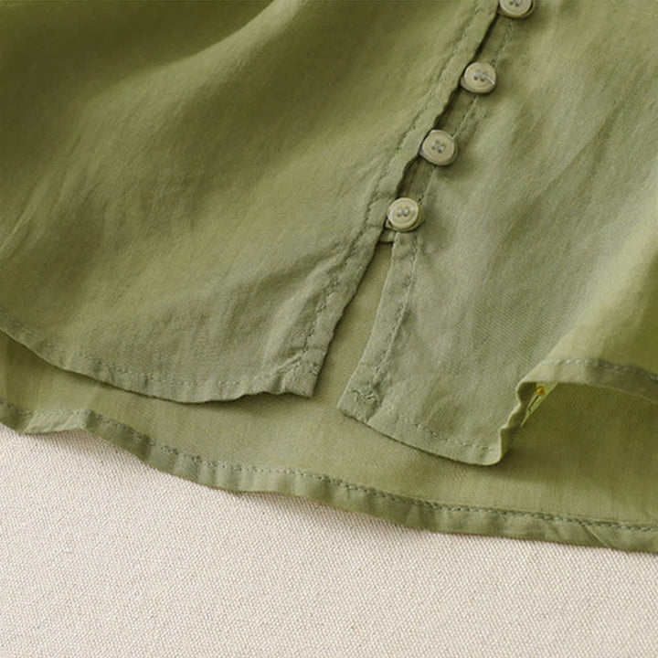 Camicia da donna con bottoni e ricamo Buddha Stones - image 3