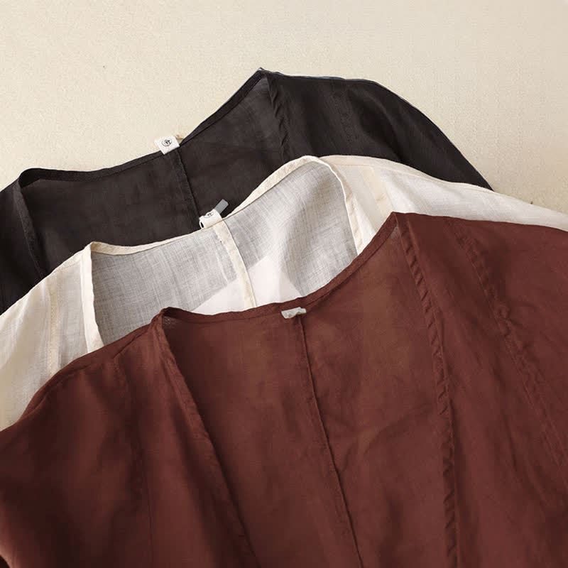 Kimono da donna estivo a maniche lunghe con allacciatura frontale e stampa Buddha Stones. - image 19