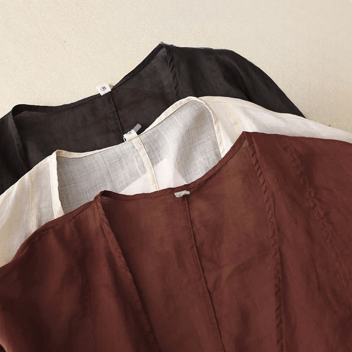 Kimono da donna estivo a maniche lunghe con allacciatura frontale e stampa Buddha Stones. - image 19