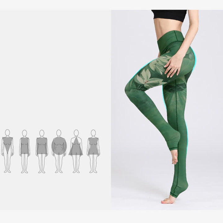 Pantaloni da yoga sportivi da donna con stampa di fiori di loto Buddha Stones - image 7