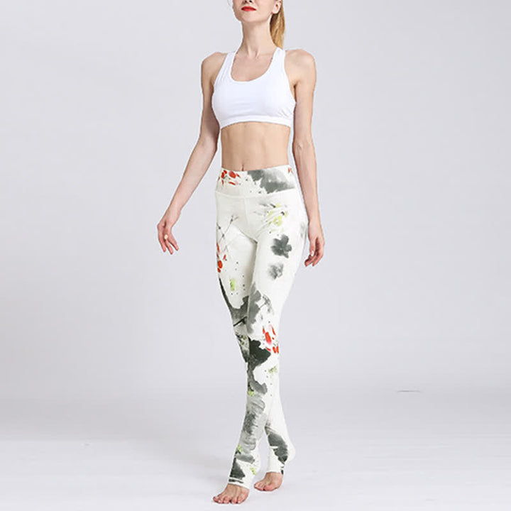 Pantaloni da yoga sportivi da donna con stampa di fiori di loto Buddha Stones - image 28