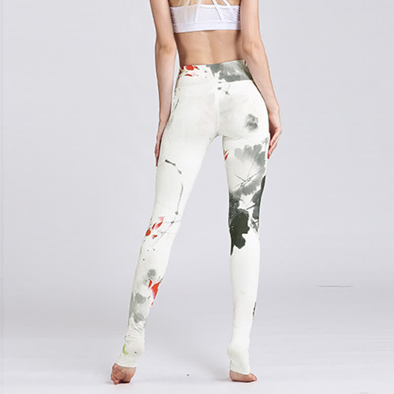 Pantaloni da yoga sportivi da donna con stampa di fiori di loto Buddha Stones - image 27