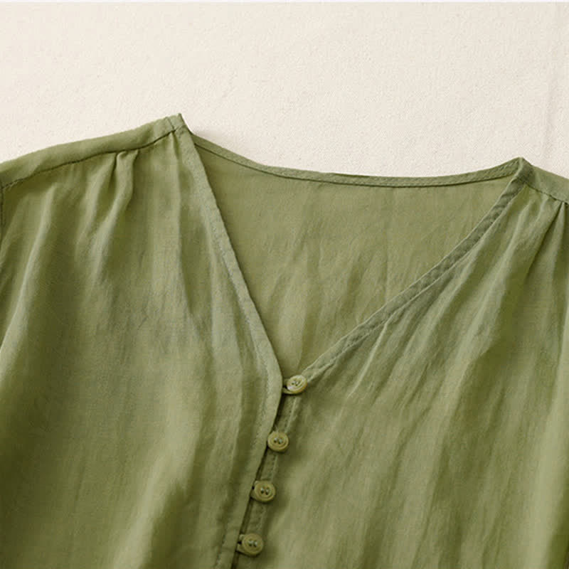 Camicia da donna con bottoni e ricamo Buddha Stones - image 1