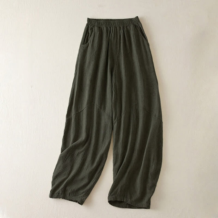 Pantaloni harem da donna con tasche, modello Buddha Stones, gamba dritta e vestibilità ampia, lunghezza 7-8. - Verde Mare Scuro - US8-10, UK/AU12-14, EU40-42 (2XL) - image 9
