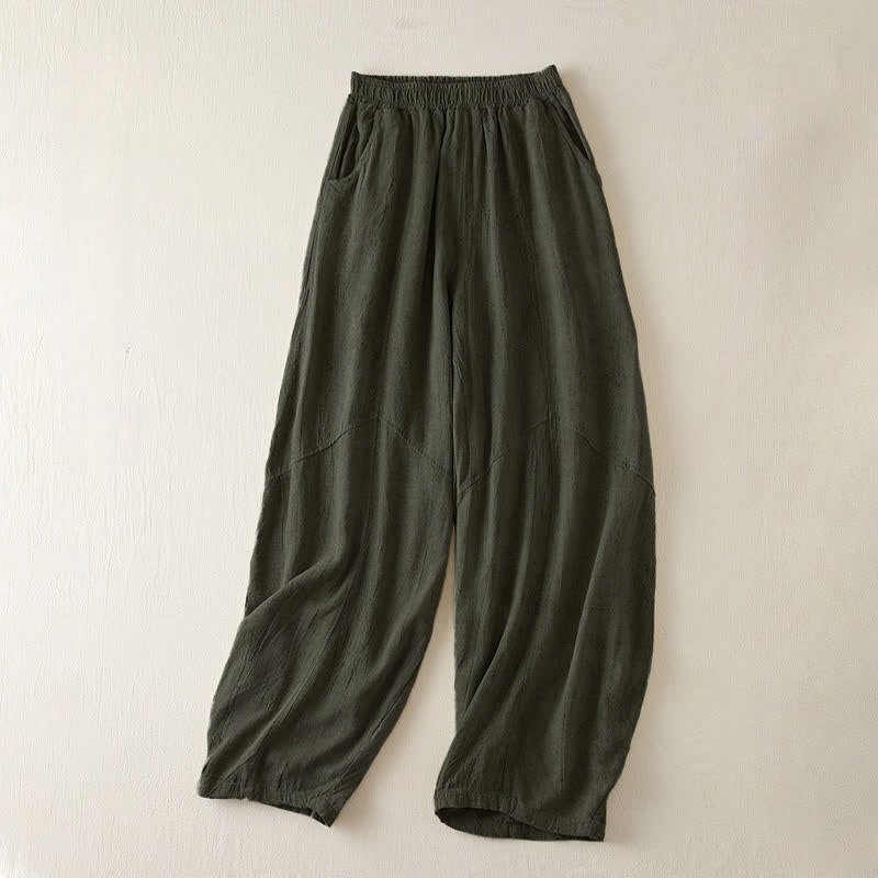 Pantaloni harem da donna con tasche, modello Buddha Stones, gamba dritta e vestibilità ampia, lunghezza 7-8. - Verde Mare Scuro - US8-10, UK/AU12-14, EU40-42 (2XL) - image 9