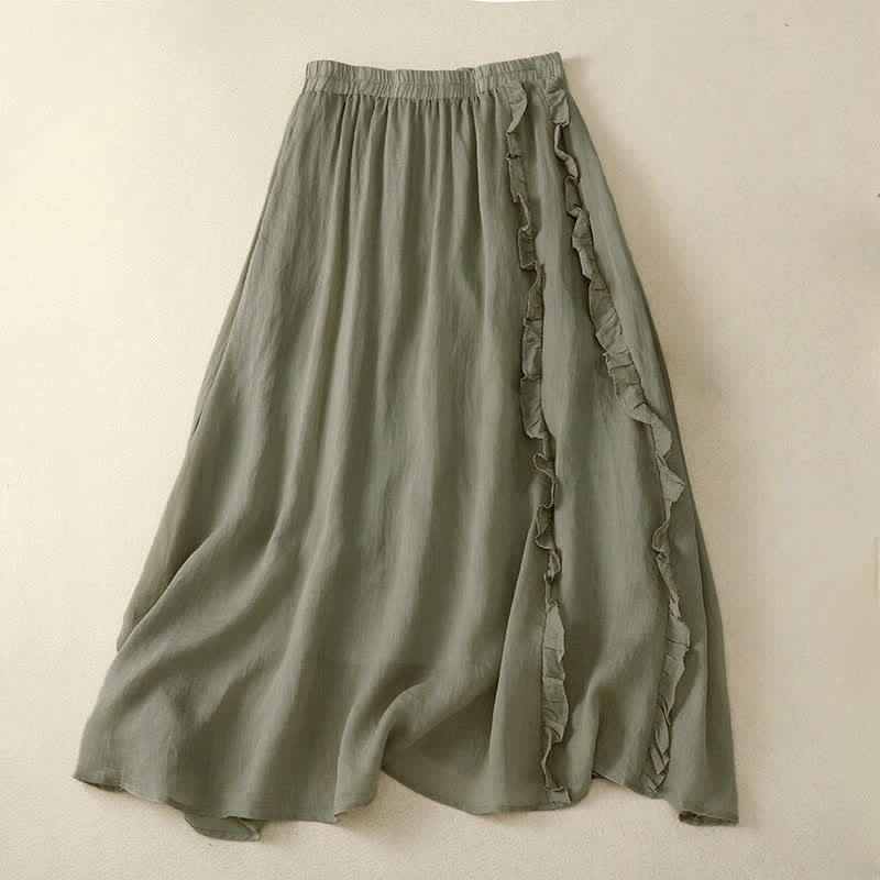 Gonna da donna estiva con volant e motivo Buddha Stones - Verde Mare Scuro - US8-10, UK/AU12-14, EU40-42 (2XL) - image 4
