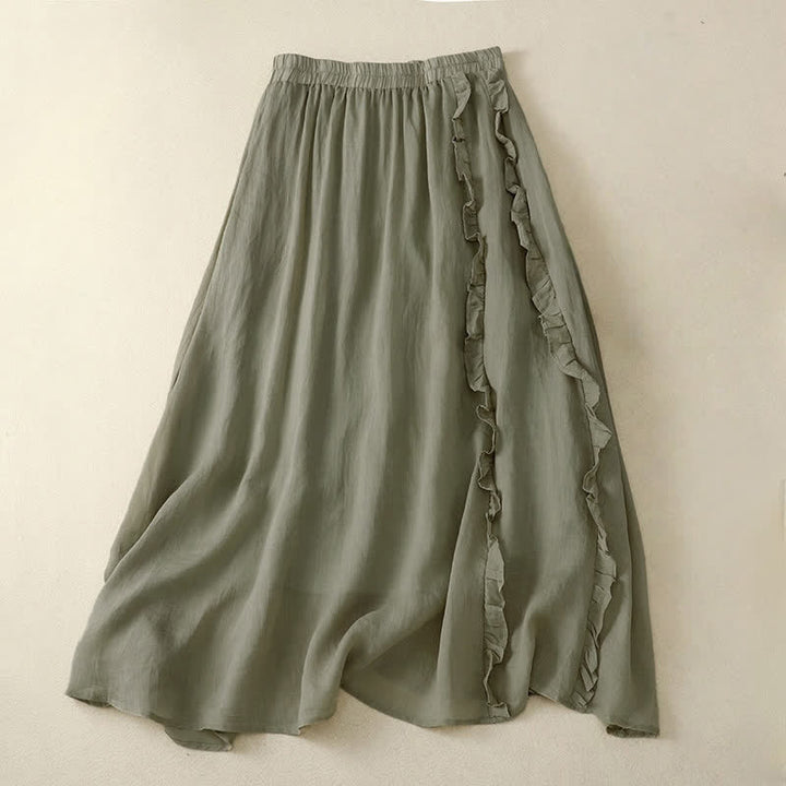 Gonna da donna estiva con volant e motivo Buddha Stones - Verde Mare Scuro - US8-10, UK/AU12-14, EU40-42 (2XL) - image 4