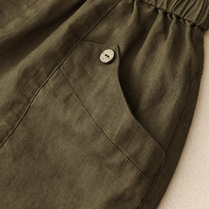 Pantaloncini da donna estivi casual con bottoni e tasche, con Buddha Stones. - image 17