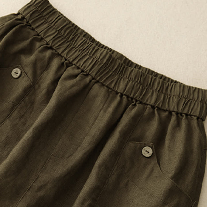 Pantaloncini da donna estivi casual con bottoni e tasche, con Buddha Stones. - image 15
