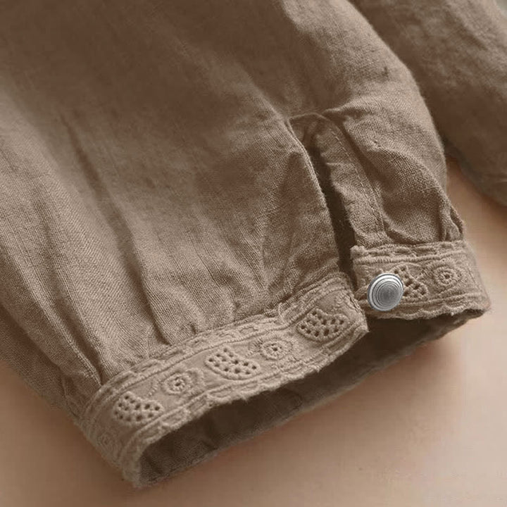 Camicia da donna casual a maniche a tre quarti con scollo rotondo e motivo Buddha Stones. - image 8