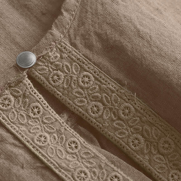 Camicia da donna casual a maniche a tre quarti con scollo rotondo e motivo Buddha Stones. - image 4