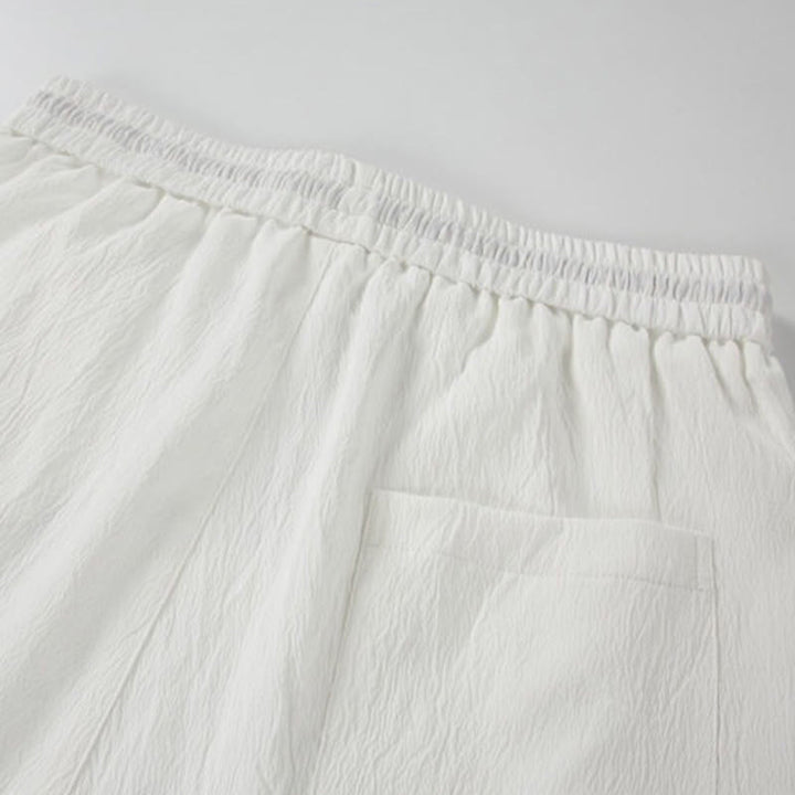 Buddha Stones Pantaloncini da uomo estivi casual in stile Tang con ricamo di gru e nuvole di buon auspicio, con tasche. - image 11
