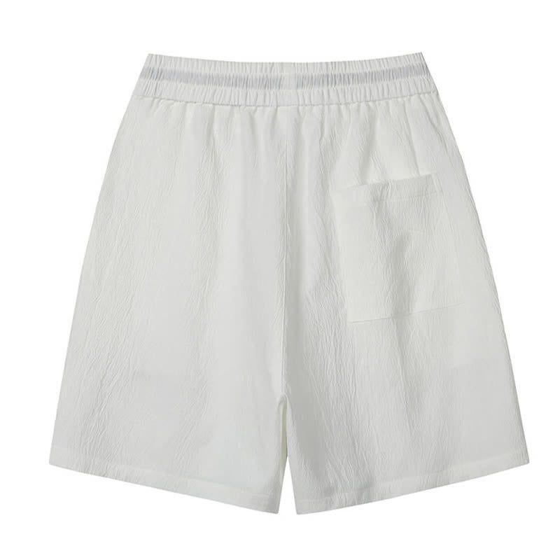 Buddha Stones Pantaloncini da uomo estivi casual in stile Tang con ricamo di gru e nuvole di buon auspicio, con tasche. - image 7