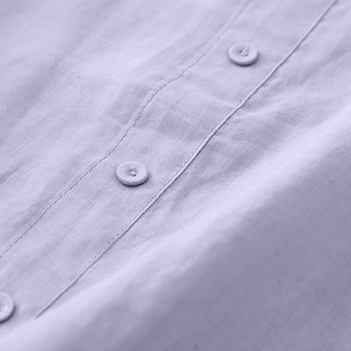 Buddha Stones Camicia da donna estiva casual ed elegante a maniche corte con scollo rotondo e bottoni, stile Tang, con ricamo a vite. - image 4