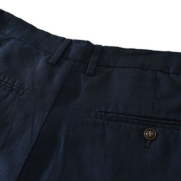 Buddha Stones Pantaloncini da uomo estivi casual minimalisti a gamba larga con cerniera e tasca - image 4