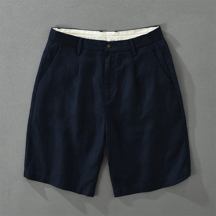 Buddha Stones Pantaloncini da uomo estivi casual minimalisti a gamba larga con cerniera e tasca - Marina - US/UK/AU42, EU52 (3XL) - image 1