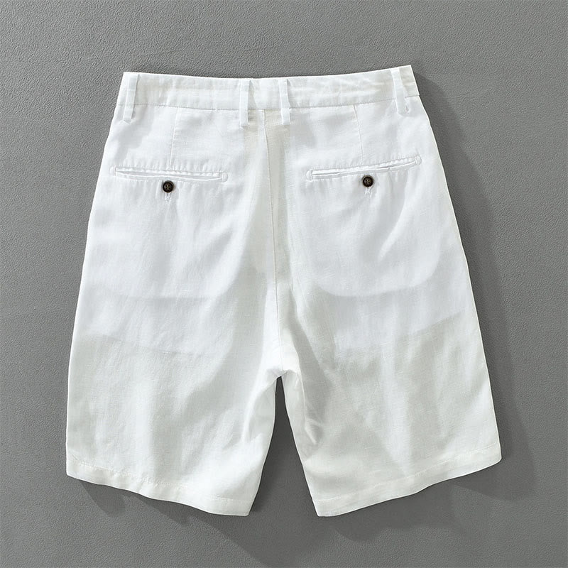 Buddha Stones Pantaloncini da uomo estivi casual minimalisti a gamba larga con cerniera e tasca - image 10
