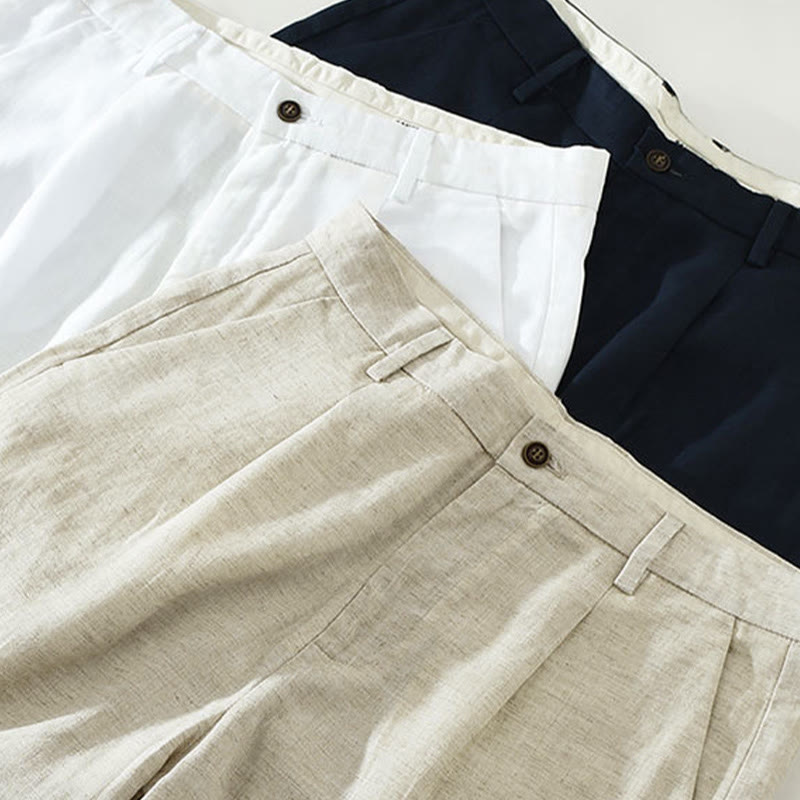 Buddha Stones Pantaloncini da uomo estivi casual minimalisti a gamba larga con cerniera e tasca - image 11