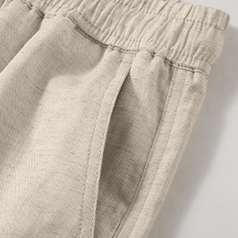 Buddha Stones Pantaloncini da uomo estivi casual minimalisti con coulisse, tinta unita e tasca - image 6