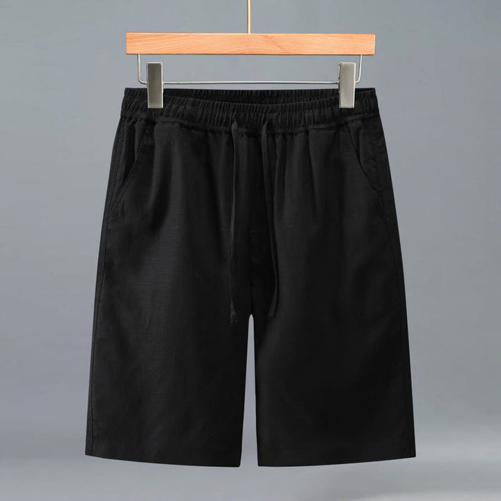 Buddha Stones Pantaloncini da uomo estivi casual minimalisti con coulisse, tinta unita e tasca - Nero - US/UK/AU42, EU52 (3XL) - image 13