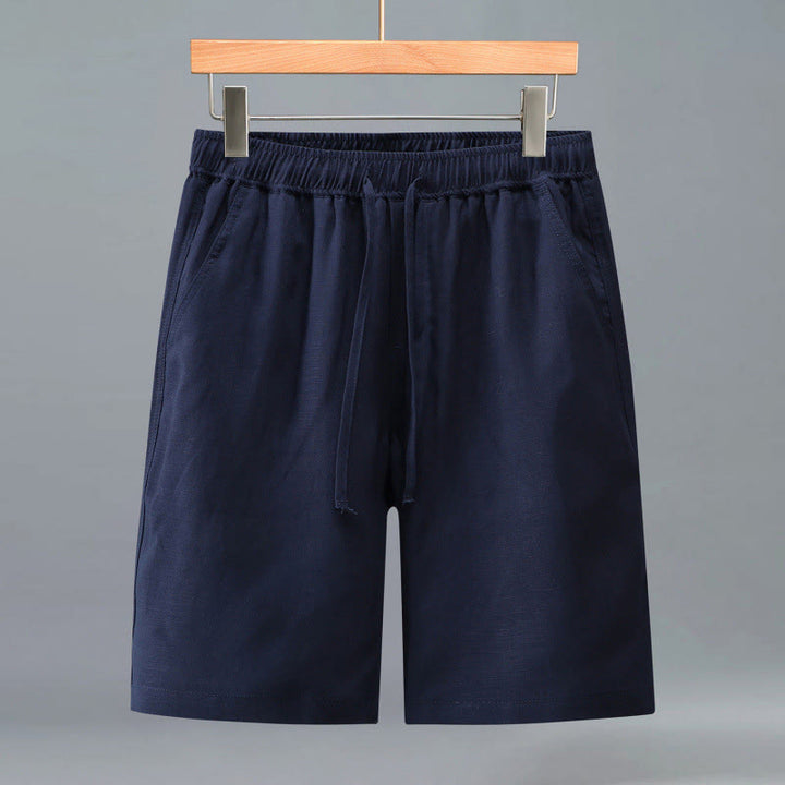 Buddha Stones Pantaloncini da uomo estivi casual minimalisti con coulisse, tinta unita e tasca - Marina - US/UK/AU42, EU52 (3XL) - image 11