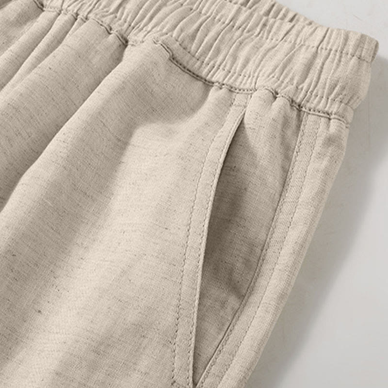 Buddha Stones Pantaloncini da uomo estivi casual minimalisti con coulisse, tinta unita e tasca - image 5