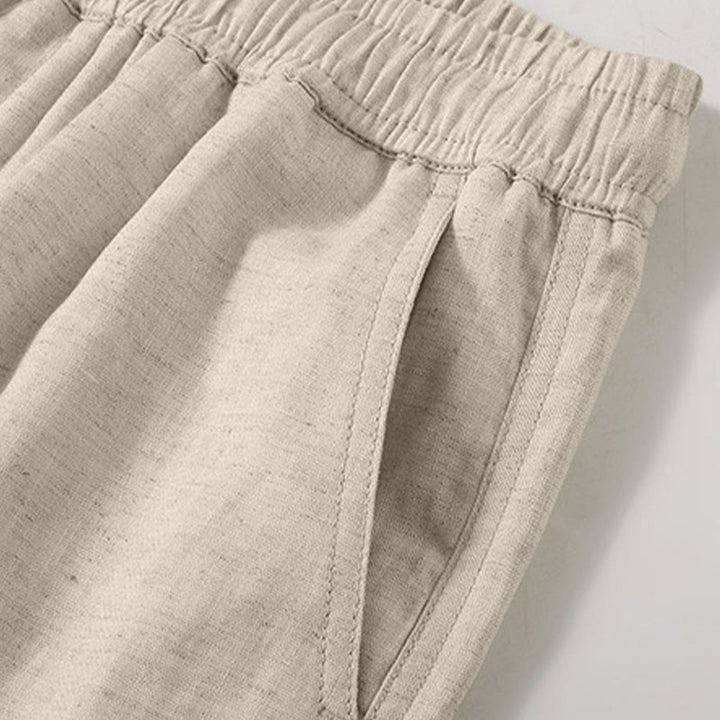 Buddha Stones Pantaloncini da uomo estivi casual minimalisti con coulisse, tinta unita e tasca - image 5