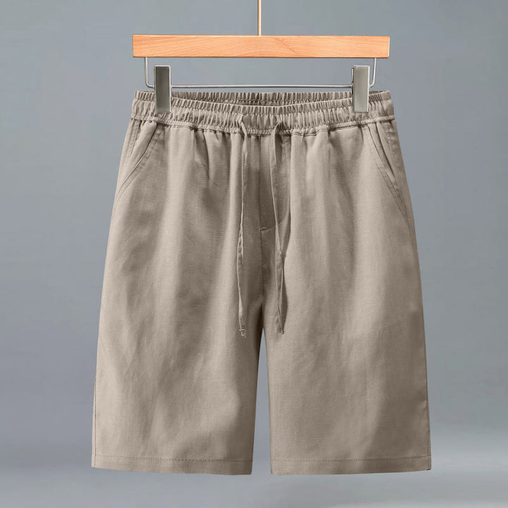 Buddha Stones Pantaloncini da uomo estivi casual minimalisti con coulisse, tinta unita e tasca - Tan - US/UK/AU42, EU52 (3XL) - image 9