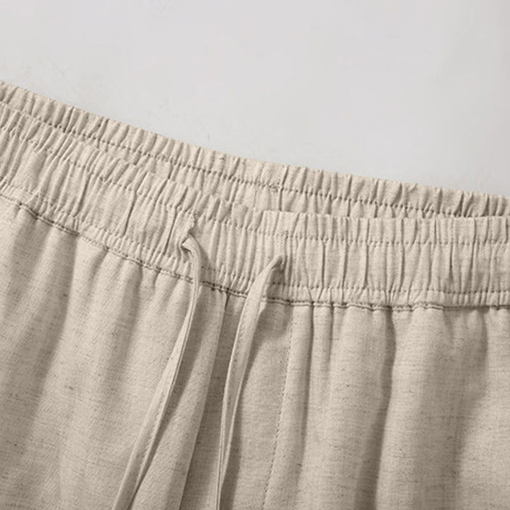 Buddha Stones Pantaloncini da uomo estivi casual minimalisti con coulisse, tinta unita e tasca - image 1